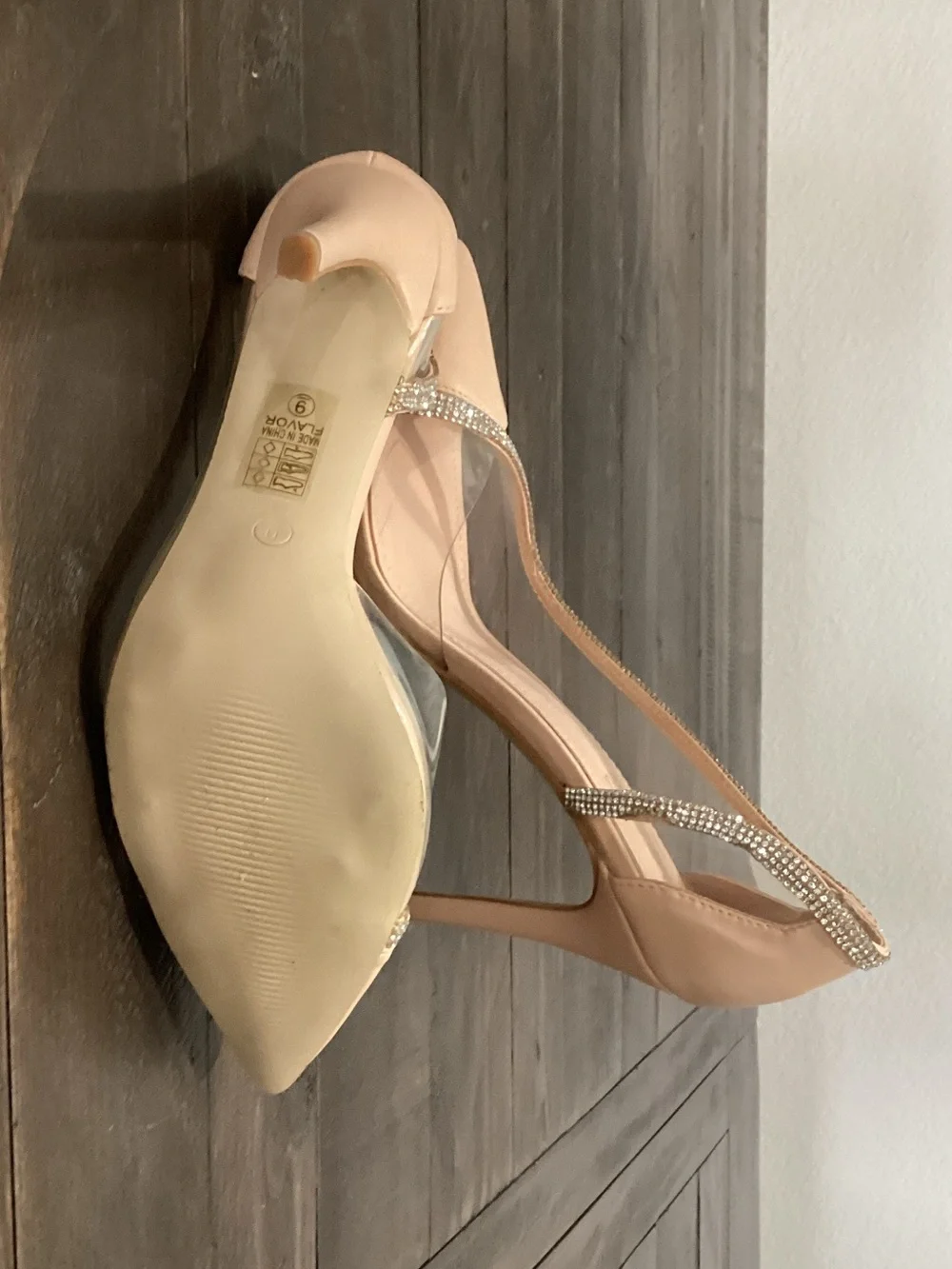 Mata Shoes Blush Nude Pointed-Toe Pumps with Crystal Trim - Picture 6 of 6